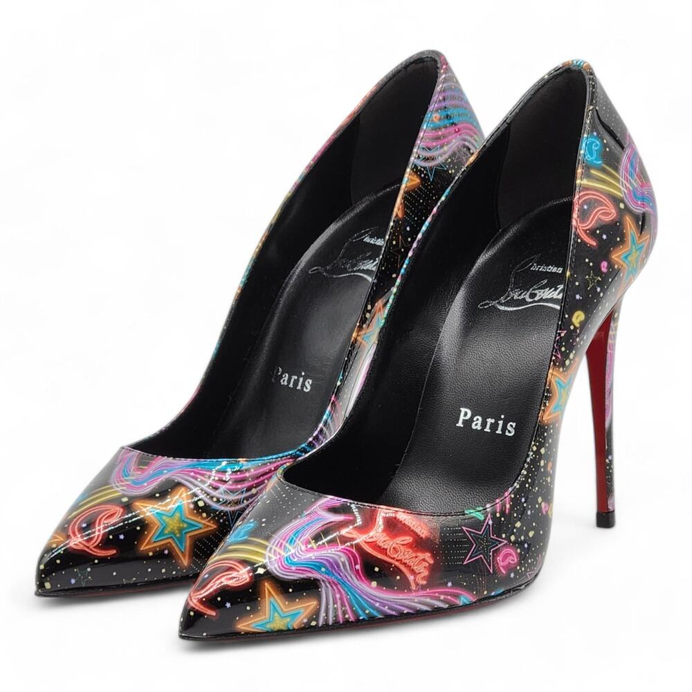 Christian Louboutin Viva Las Vegas Kate Pumps 100mm - Patent Leather - Black 35 - Picture 2 of 9